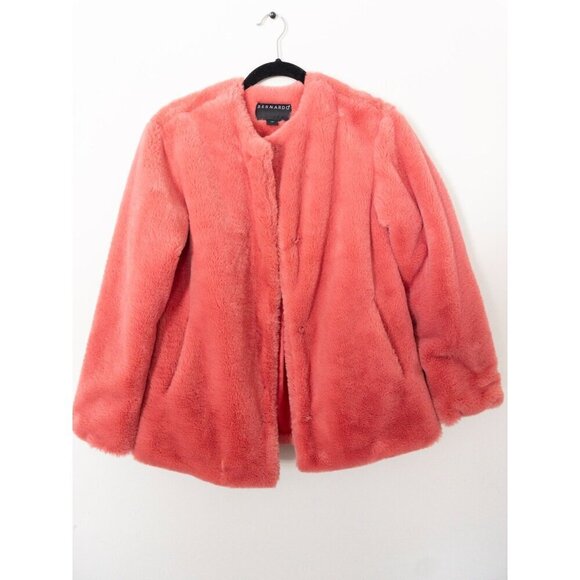 Bernardo Womens Coral Faux Fur Teddy Bear Coat Size XS - Picture 2 of 11